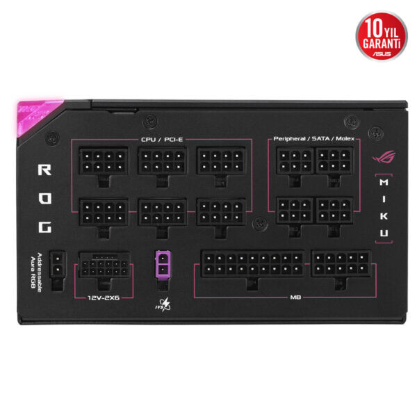 Asus ROG Thor 1200W Platinum III Hatsune Miku Edition OLED ARGB 80+ Platinum PCIe 5.1 Full Modüler ATX 3.1 Güç Kaynağı