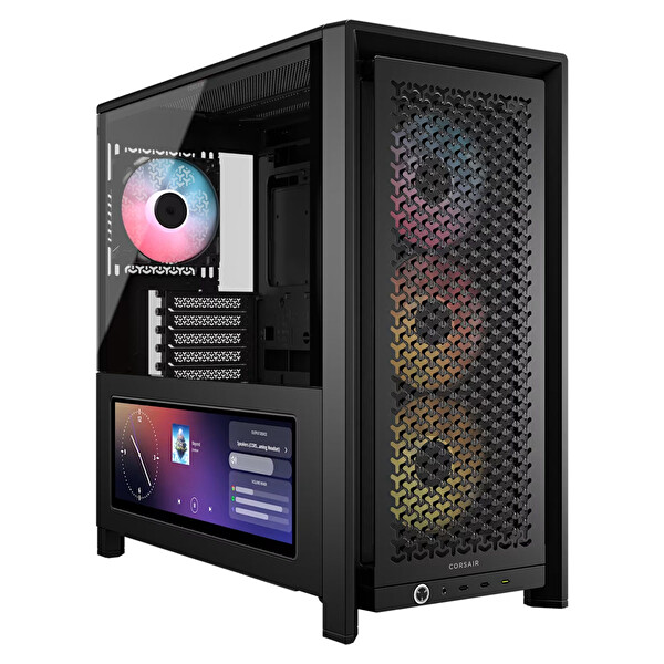 Corsair Frame 4000D LCD RS 4x120MM ARGB Fan Mesh Temperli Cam USB 3.2 Premium Mid Tower E-ATX Dokunmatik Ekranlı Gaming Kasa Siyah