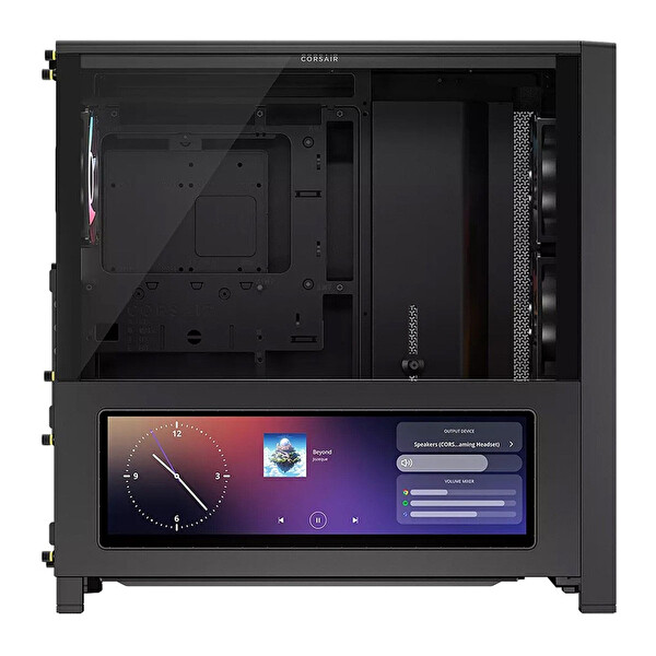 Corsair Frame 4000D LCD RS 4x120MM ARGB Fan Mesh Temperli Cam USB 3.2 Premium Mid Tower E-ATX Dokunmatik Ekranlı Gaming Kasa Siyah