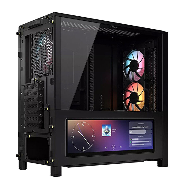 Corsair Frame 4000D LCD RS 4x120MM ARGB Fan Mesh Temperli Cam USB 3.2 Premium Mid Tower E-ATX Dokunmatik Ekranlı Gaming Kasa Siyah