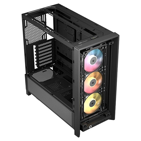 Corsair Frame 4000D RS 3x120MM ARGB Fan Mesh Temperli Cam USB 3.2 Mid Tower E-ATX Gaming Bilgisayar Kasası Siyah