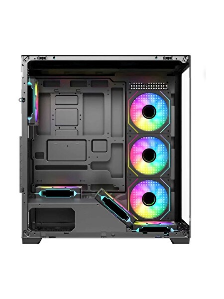 Frisby Dominator 650W 80+ 7X120MM ARGB Fan Mid Tower ATX Siyah Gaming Oyuncu Kasa