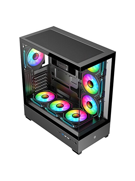 Frisby NOVA-X 650W 80+ 7x120mm ARGB Fan Mid Tower ATX Siyah Gaming (Oyuncu) Kasa