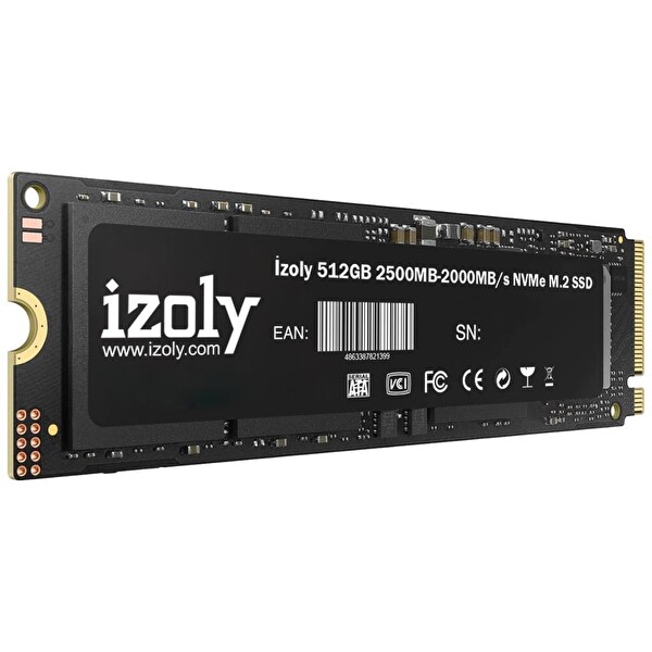 İzoly 512 GB 2500MB-2000MB/s NVMe M.2 Gaming SSD