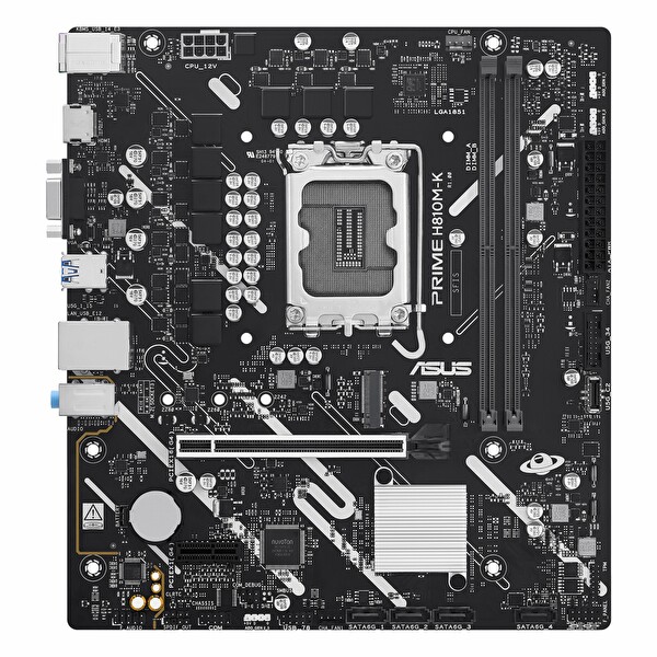 Asus Prime H810M-K DDR5 6400 MHz OC M.2 VGA/HDMI PCIe 4.0 1851P mATX Anakart