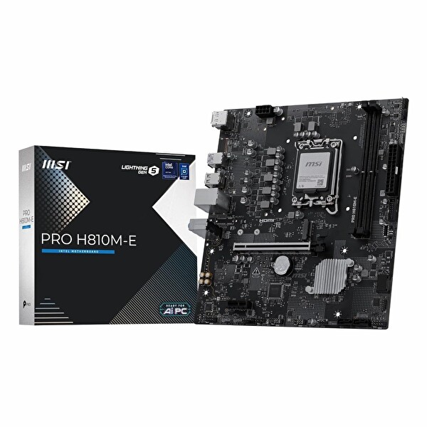MSI Pro H810M-E DDR5 6400 MHz OC M.2 HDMI/DP PCIe 5.0 1851P mATX Anakart