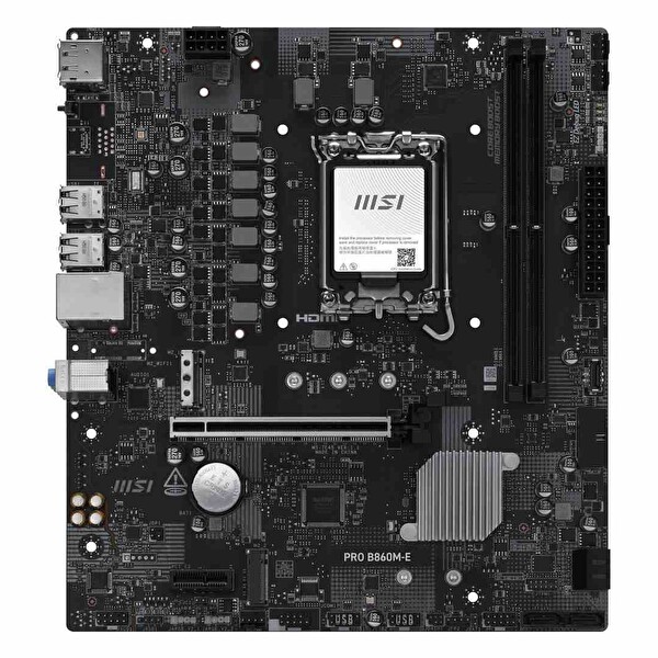 MSI Pro B860M-E DDR5 9066 MHz OC M.2 HDMI/DP PCIe 5.0 1851P mATX Anakart