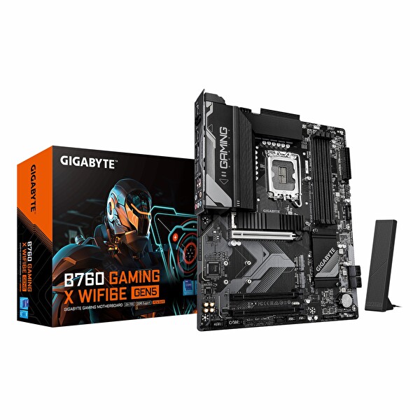 Gigabyte B760 Gaming X WiFi6E Gen5 DDR5 7600 MHz OC M.2 HDMI/DP/USB-C PCIe 5.0 1700P ATX Anakart