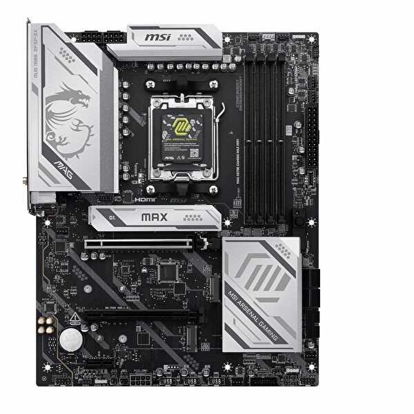 MSI MAG X870E Gaming Max WiFi DDR5 8200 MHz OC M.2 HDMI/USB-C PCIe 5.0 AM5 ATX Anakart