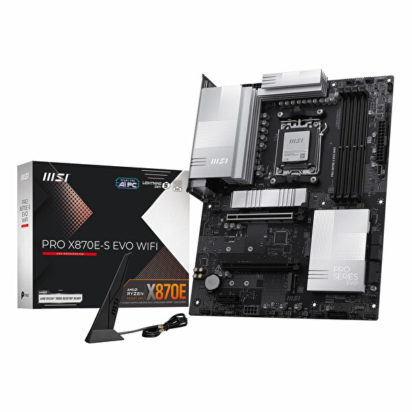MSI Pro X870E-S Evo WiFi DDR5 8200 MHz OC M.2 HDMI/USB-C PCIe 5.0 AM5 ATX Anakart
