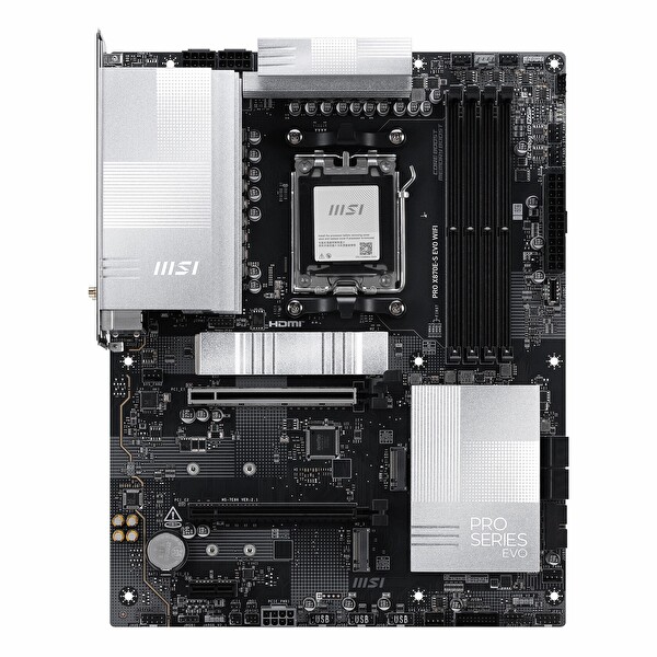MSI Pro X870E-S Evo WiFi DDR5 8200 MHz OC M.2 HDMI/USB-C PCIe 5.0 AM5 ATX Anakart