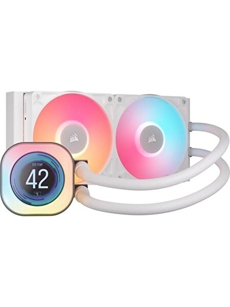 Corsair 240 MM Titan 240RX LCD CW-9061025-WW AM5-1851P RGB Sıvı Soğutmalı İşlemci Fanı Beyaz