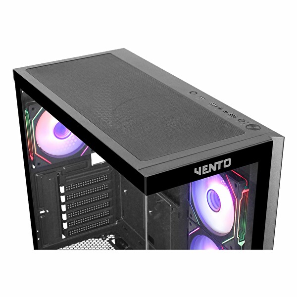 Vento VG4202FLA 850W 80+ Bronz USB 3.2 ARGB eATX Mid Tower Siyah Kasa