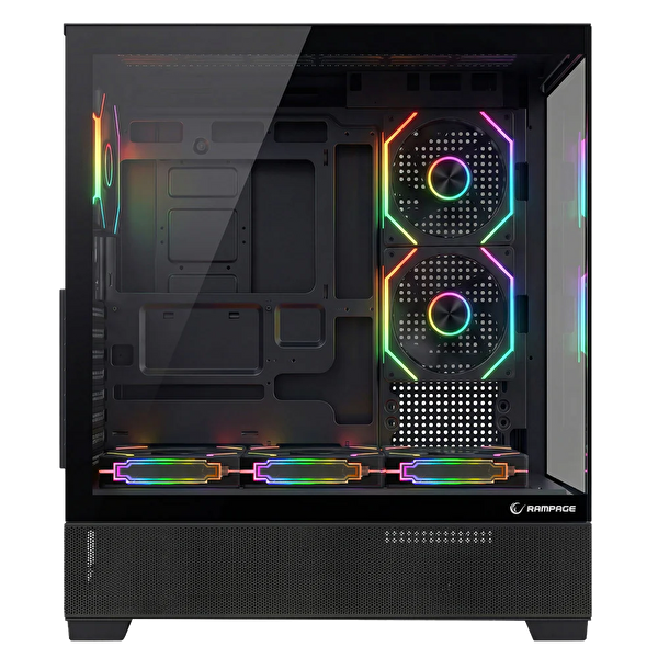 Rampage Hydra V5 750W 80+ Bronze Tempered Glass 6x12 CM ARGB Siyah ATX Gaming Kasa