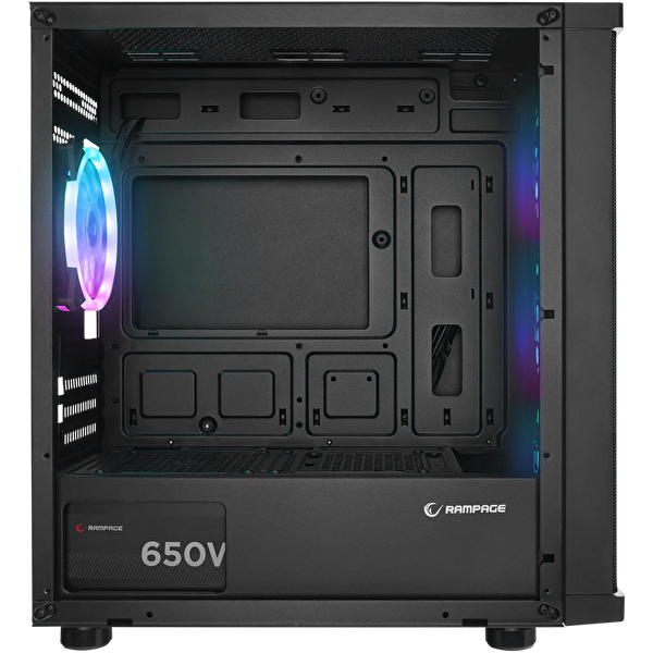 Rampage Vega V2 650W 80+ Bronze Tempered Glass USB3.0 RGB mATX Siyah Gaming Kasa