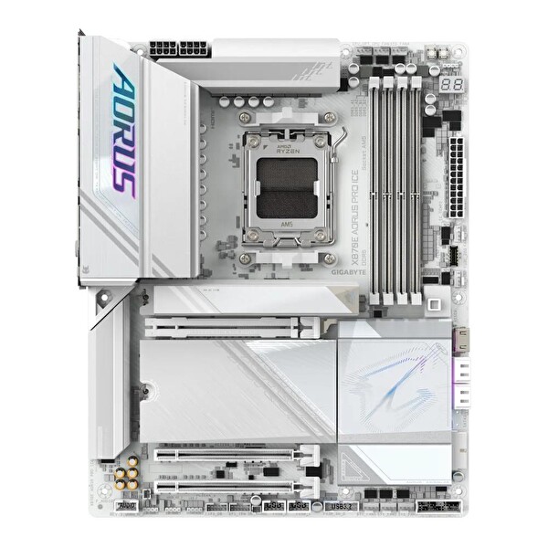 Gigabyte X870E Aorus PRO ICE 8000MHz(OC) DDR5 Soket AM5 M.2 HDMI ATX Anakart