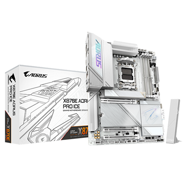Gigabyte X870E Aorus PRO ICE 8000MHz(OC) DDR5 Soket AM5 M.2 HDMI ATX Anakart