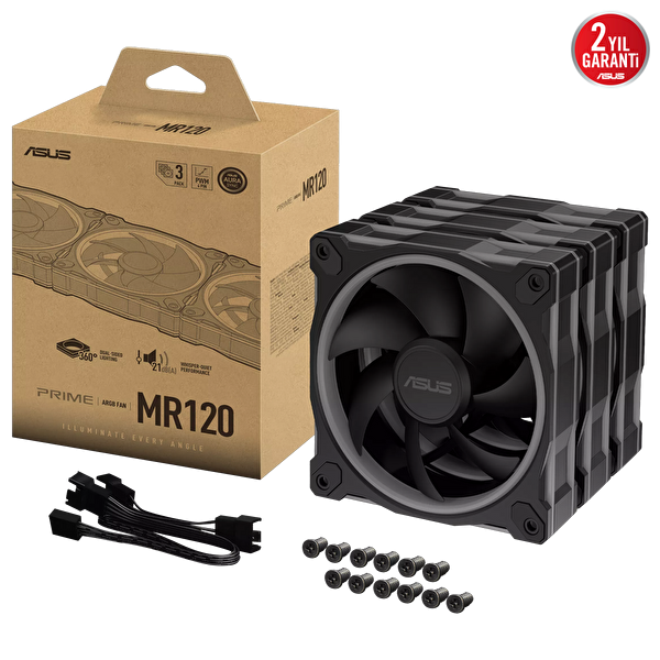 Asus Prime MR120 ARGB 120MM Siyah Üçlü Kasa Fani