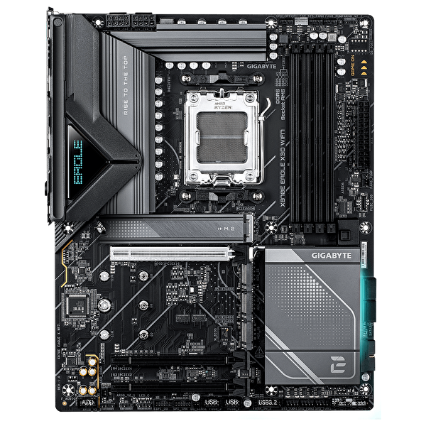 Gigabyte X870E Eagle X3D WIFI7 9000MHz OC DDR5 Soket AM5 M.2 HDMI DP ATX Anakart