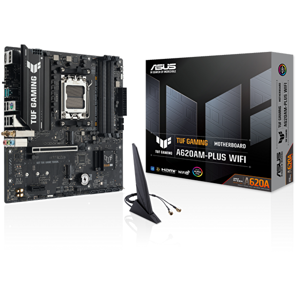 Asus Tuf Gaming A620AM-PLUS WIFI6 7600MHz(OC) DDR5 Soket AM5 DP M.2 HDMI mATX Anakart