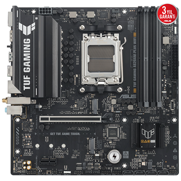 Asus Tuf Gaming A620AM-PLUS WIFI6 7600MHz(OC) DDR5 Soket AM5 DP M.2 HDMI mATX Anakart