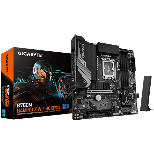Gigabyte B760M Gaming X WIFI6E GEN5 7600MHz OC DDR5 LGA 1700 M.2 HDMI DP mATX Anakart