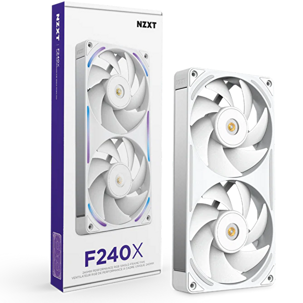 Nzxt F240X Single-Frame RGB 240 MM Beyaz Kasa Fanı
