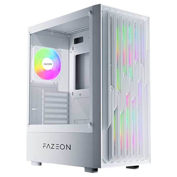 Fazeon F18 650W 80+ Bronze Tempered Glass Mesh 4x ARGB Fanlı USB 3.0 Beyaz E-ATX Bilgisayar Kasası