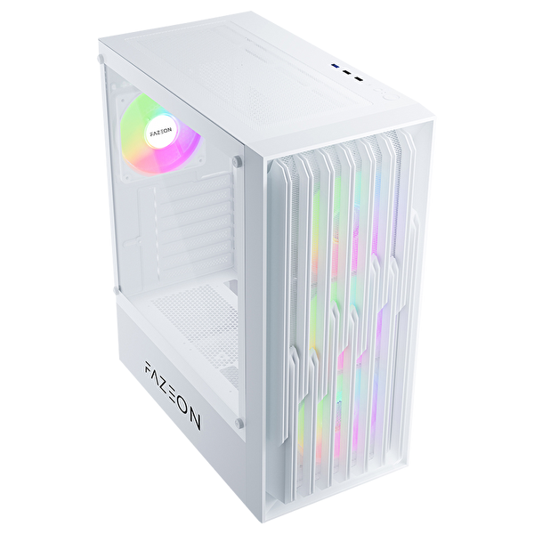 Fazeon F18 650W 80+ Bronze Tempered Glass Mesh 4x ARGB Fanlı USB 3.0 Beyaz E-ATX Bilgisayar Kasası