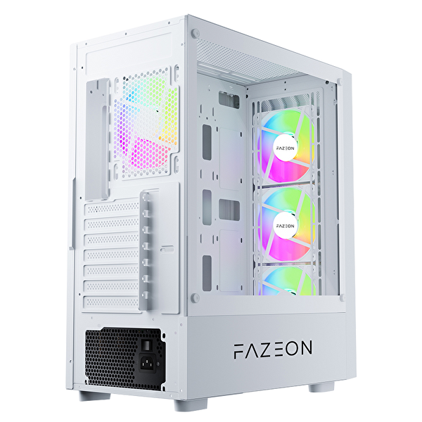 Fazeon F18 650W 80+ Bronze Tempered Glass Mesh 4x ARGB Fanlı USB 3.0 Beyaz E-ATX Bilgisayar Kasası