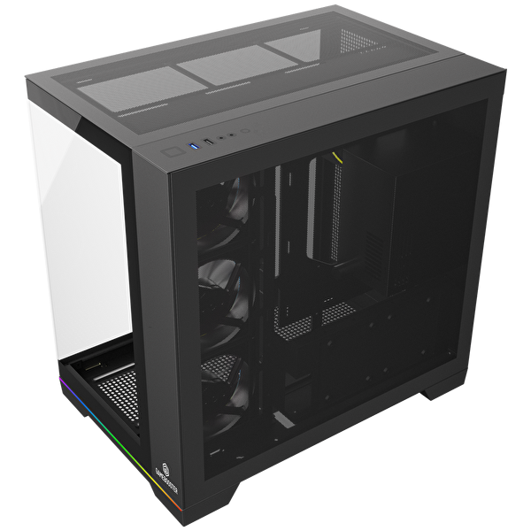 GameBooster NYVRA SYNC X 850W 80+ Bronze ATX3.1 Gen5.1 SeaView ARGB ATX Mid Tower Siyah Kasa