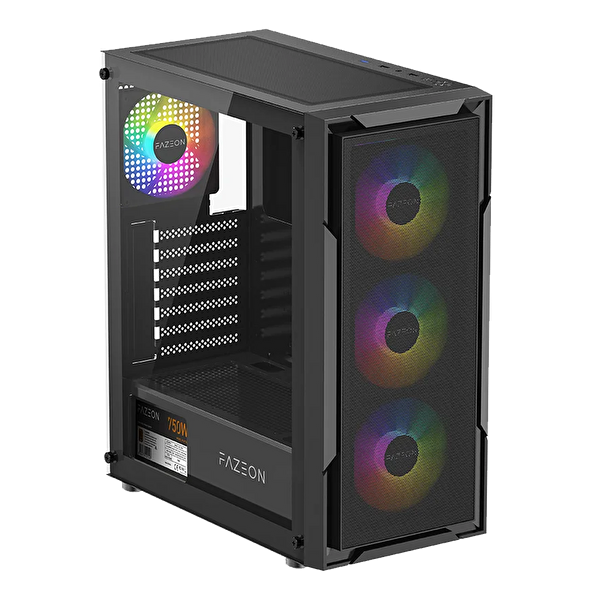 Fazeon F11 750W 80+ Bronze Tempered Glass Mesh 4x RGB Fanlı Siyah ATX Bilgisayar Kasası