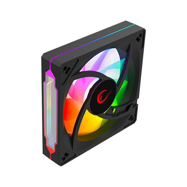 Rampage 7C-120S 12cm Double Ring Aynalı ARGB Siyah Kasa Fanı