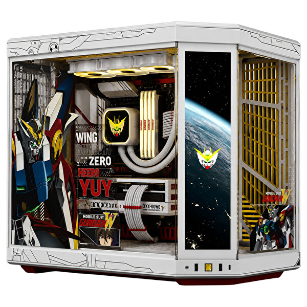 HYTE Y70 Touch Gundam Wing Temperli Cam USB 3.2 E-ATX Dual Chamber Mid Tower Dokunmatik Ekranlı Gaming Kasa CS-HYTE-Y70TTI-GWING
