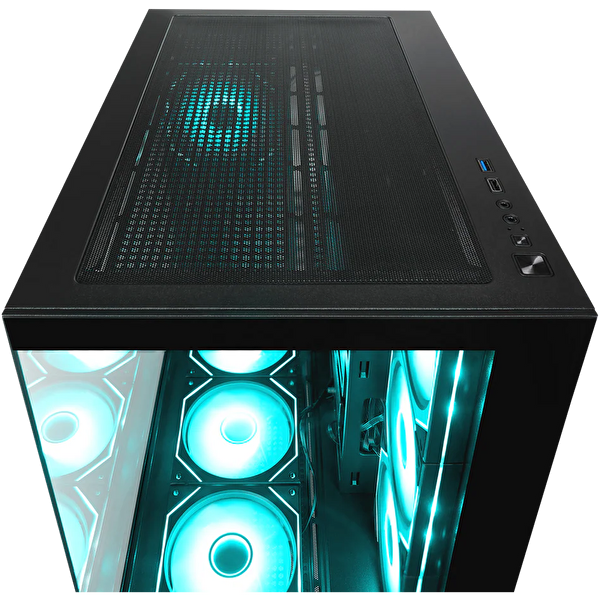 Rampage ARES 750W 80+ Bronze 12 CM ARGB Fan Tempered Glass Mid-T Siyah Oyuncu Bilgisayar Kasası