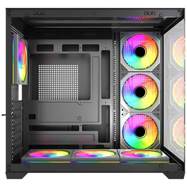 Rampage ARES 750W 80+ Bronze 12 CM ARGB Fan Tempered Glass Mid-T Siyah Oyuncu Bilgisayar Kasası