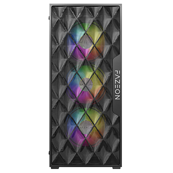 Fazeon F7 650W 80+ Bronze Tempered Glass Mesh 4x RGB Fanlı Siyah ATX Bilgisayar Kasası
