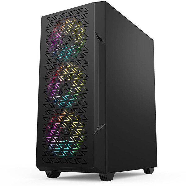 Power Boost PB-P801AB 650W 80 Plus Bronze Temperli Cam USB 3.0 Mesh RGB Siyah ATX Oyuncu Kasası