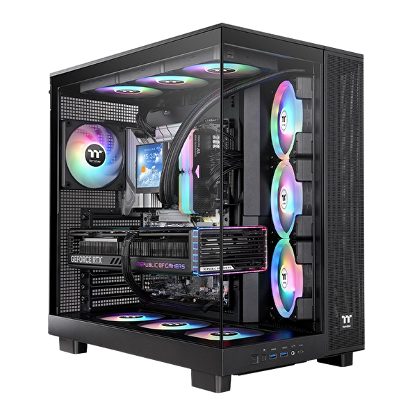 Thermaltake View 380 XL Temperli Cam ARGB USB 3.2 ATX Mid Tower Siyah Bilgisayar Kasası