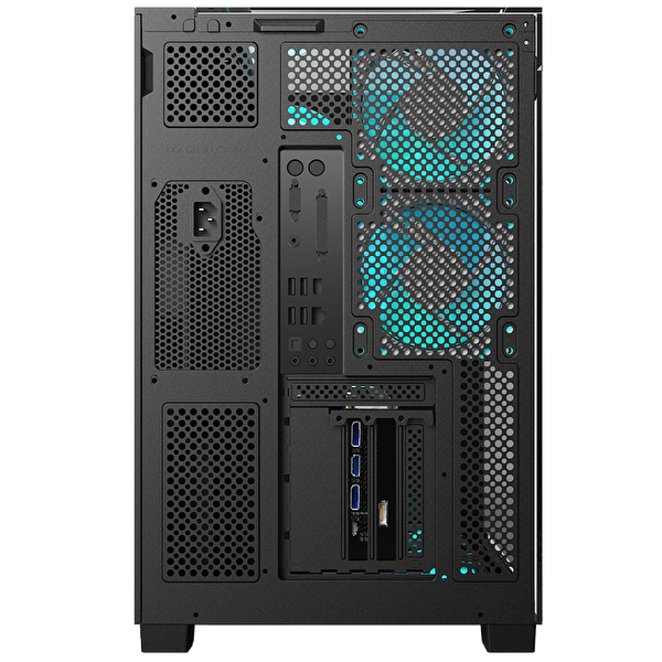 Power Boost Eclipse USB 3.0 USB-C Temperli Cam 8x ARGB Fanlı Siyah ATX Mid Tower Oyuncu Kasası