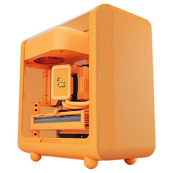 HYTE X50 Astral Turuncu Temperli Cam USB 3.2 ATX Mid Tower Gaming Kasa CS-HYTE-X50G-AO