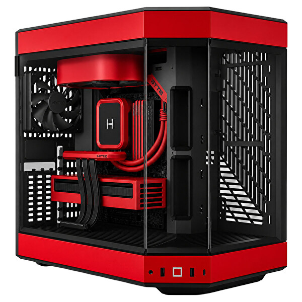HYTE Y60 Siyah-Kırmızı Temperli Cam USB 3.2 E-ATX Premium Mid Tower Bilgisayar Kasası CS-HYTE-Y60-BR