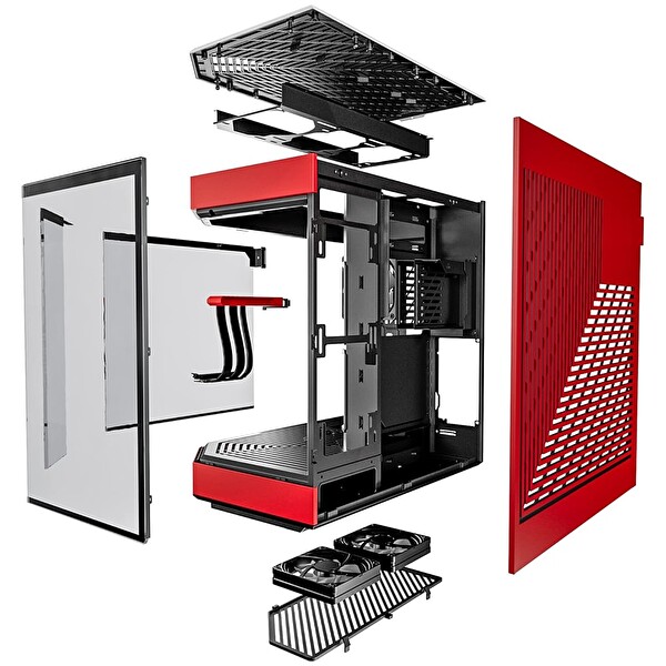 HYTE Y60 Siyah-Kırmızı Temperli Cam USB 3.2 E-ATX Premium Mid Tower Bilgisayar Kasası CS-HYTE-Y60-BR