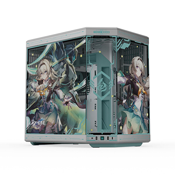 HYTE Y70 Firefly Honkai Star Rail Sınırlı Sürüm Temperli Cam USB 3.2 E-ATX Dual Chamber Mid Tower Gaming Kasa CS-HYTE-Y70-FIREF