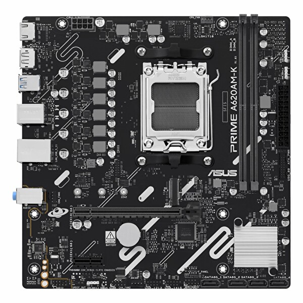 Asus Prime A620AM-K DDR5 7600MHz OC M.2 HDMI/DP PCIe 4.0 AM5 mATX Anakart