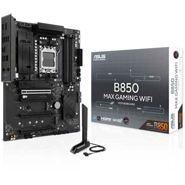 Asus B850 Max Gaming WiFi 8400 MHz(OC) DDR5 Soket AM5 M.2 HDMI DP ATX Anakart