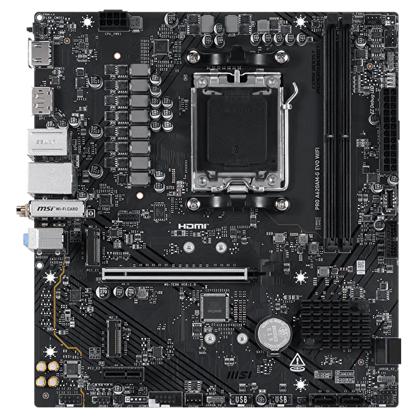 MSI PRO A620AM-G EVO Wifi 7200MHz OC DDR5 Soket AM5 M.2 HDMI DP mATX Anakart