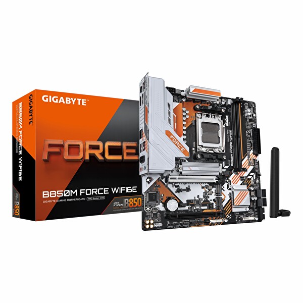 Gigabyte B850M Force WiFi6E DDR5 9600MHz OC M.2 HDMI/DP/USB-C PCIe 5.0 AM5 ATX Anakart