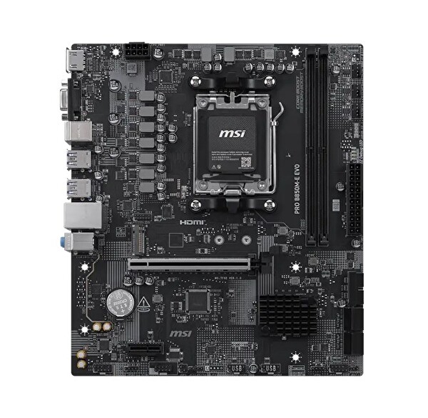 MSI Pro B850M-E EVO 8200 MHz (OC) DDR5 Soket AM5 M.2 HDMI mATX Anakart