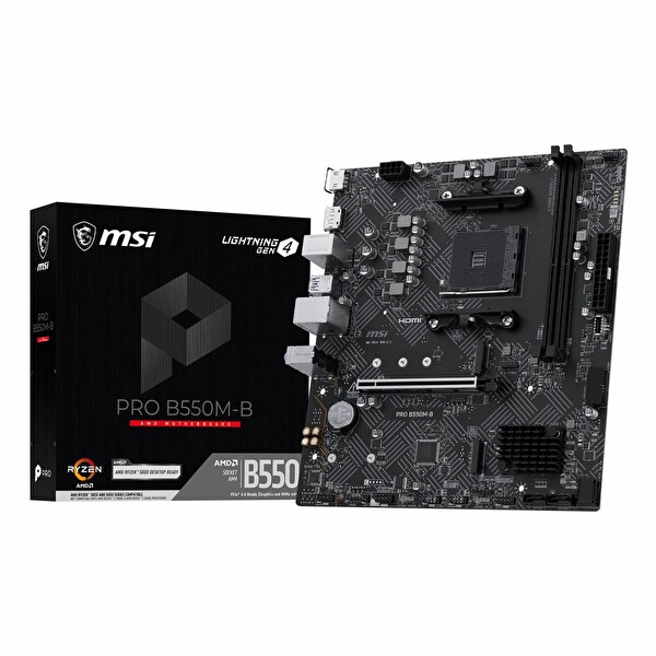 MSI Pro B550M-B DDR4 4600M Hz OC M.2 HDMI/DP PCIe 4.0 AM4 mATX Anakart